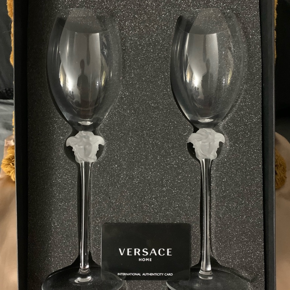 Versace Rosenthal Crystal Wine Glasses